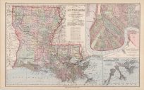 Grays New Map of Louisiana with inset of New Orleans and the Passes of the Mississippi River'