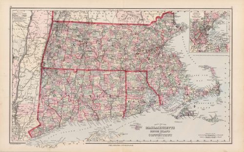 Grays New Map of Massachusetts