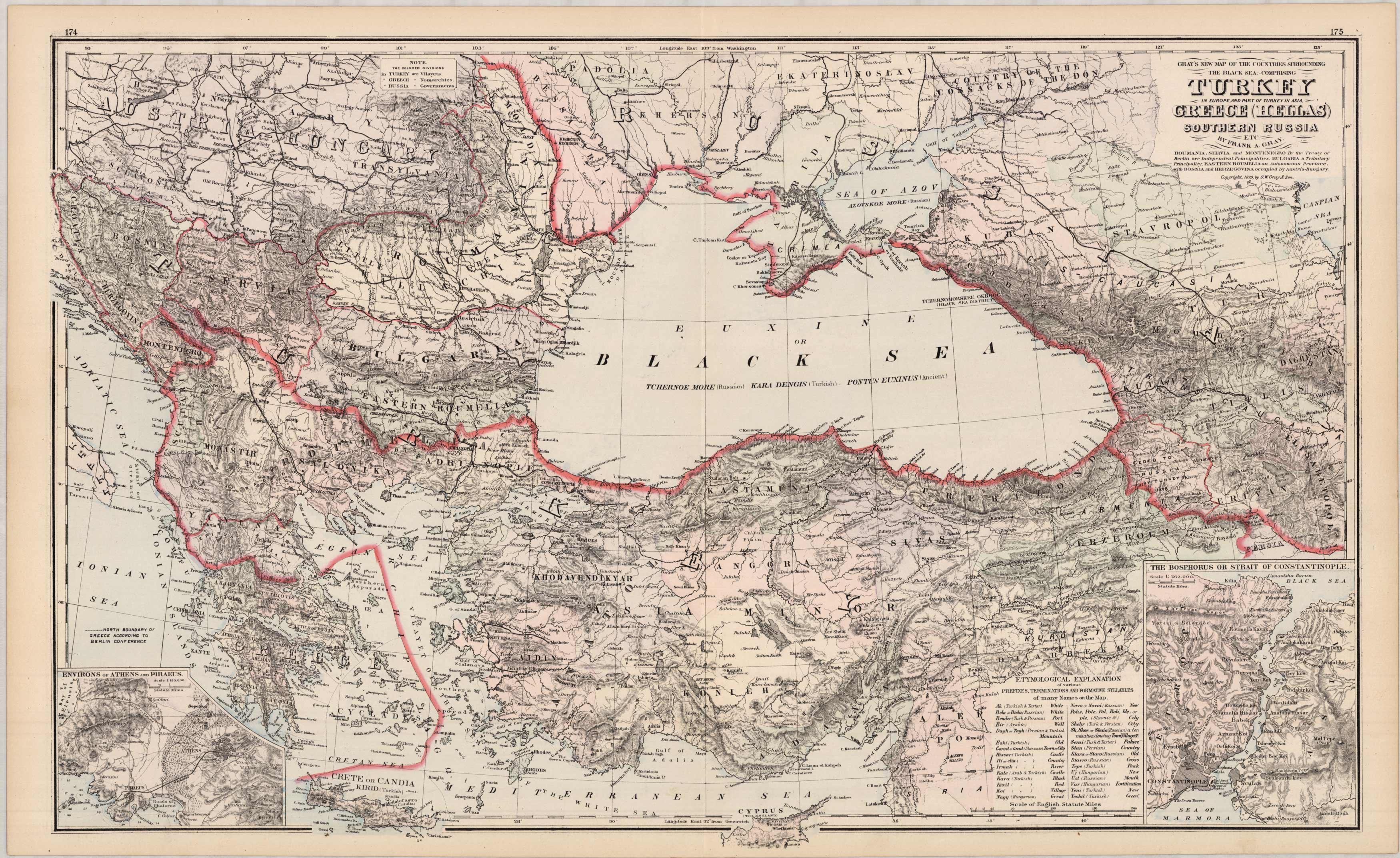Grays New Map of the Countries Surrounding the Black Sea: Comprising Turkey in Europe Grays New Map of the Countries Surrounding the Black Sea: Comprising Turkey in Europe