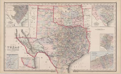 Grays New Map of Texas and the Indian Territory'