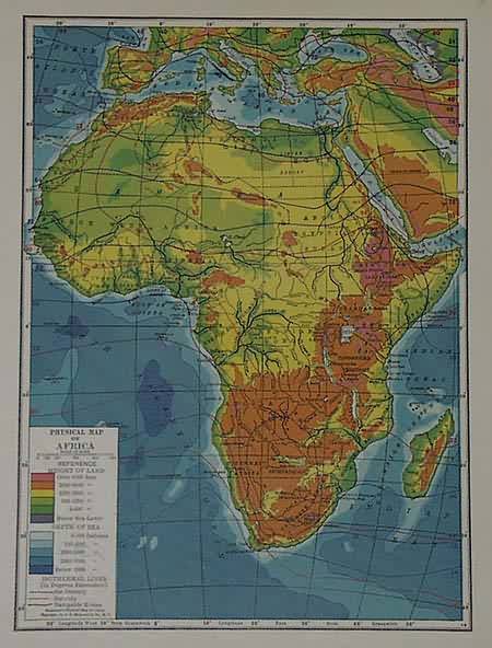 Physical map of Africa Physical map of Africa