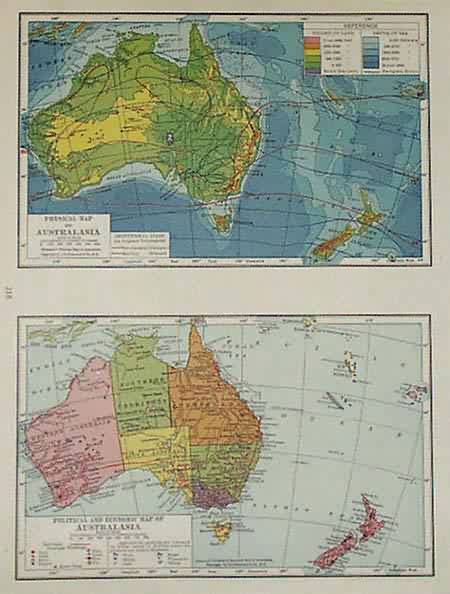 Physical Map of Australasia / Political and Economic Map of Australasia