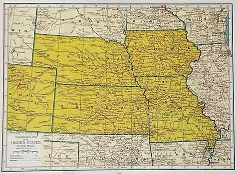 Comprehensive Map of the United States Central States