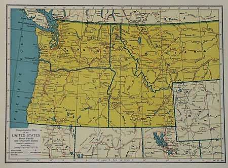 Comprehensive Map of the United States North Pacific and Mountain States