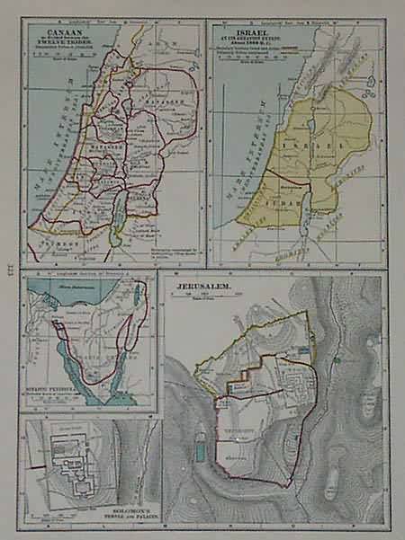 Canaan as divided between the Twelve Tribes / Israel at its greatest extent / Jerusalem