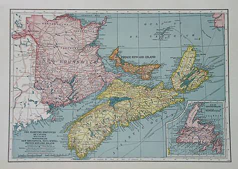 The Maritime Provinces of Canada with insert map of New Foundland New ...