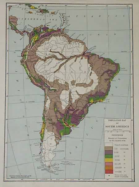 Population Map of South America