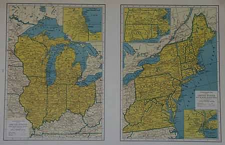 Comprehensive Map of the United States East North Central States / North & Middle Atlantic States