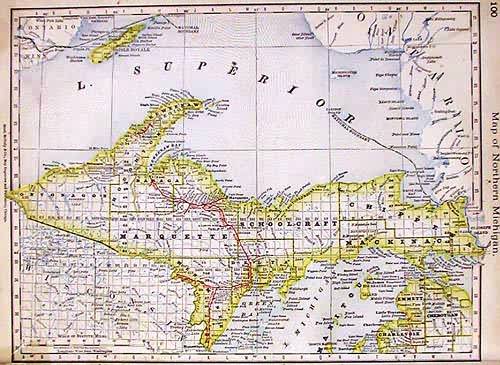 Map of Northern Michigan - Art Source International