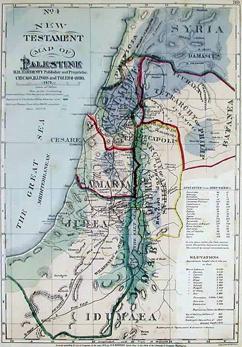 New Testament Map of Palestine - Art Source International