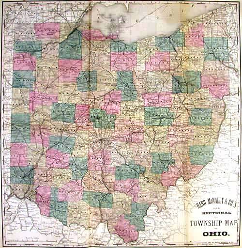 New Sectional and Township Map of Ohio Art Source International