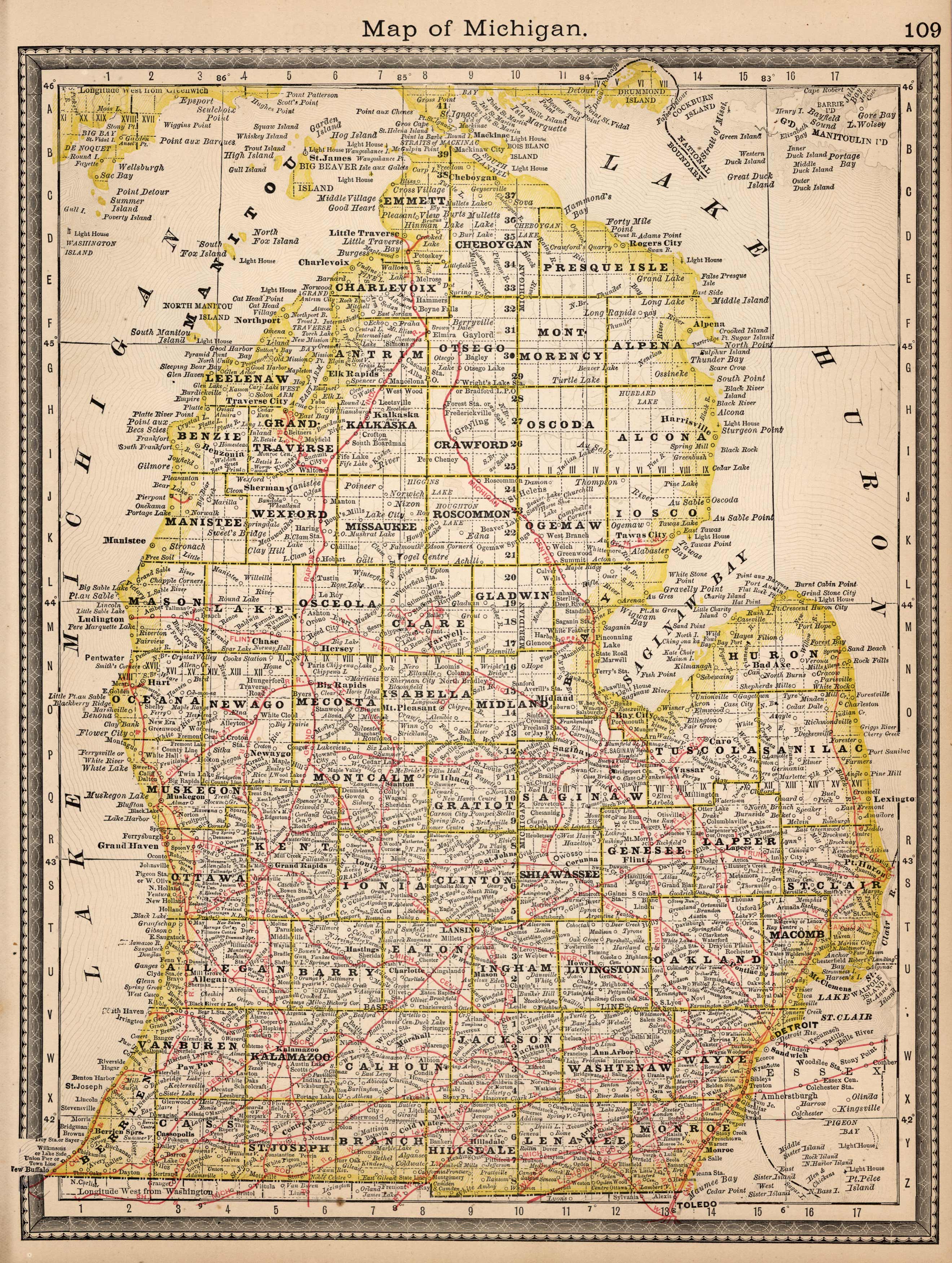 Map of Michigan Map of Michigan