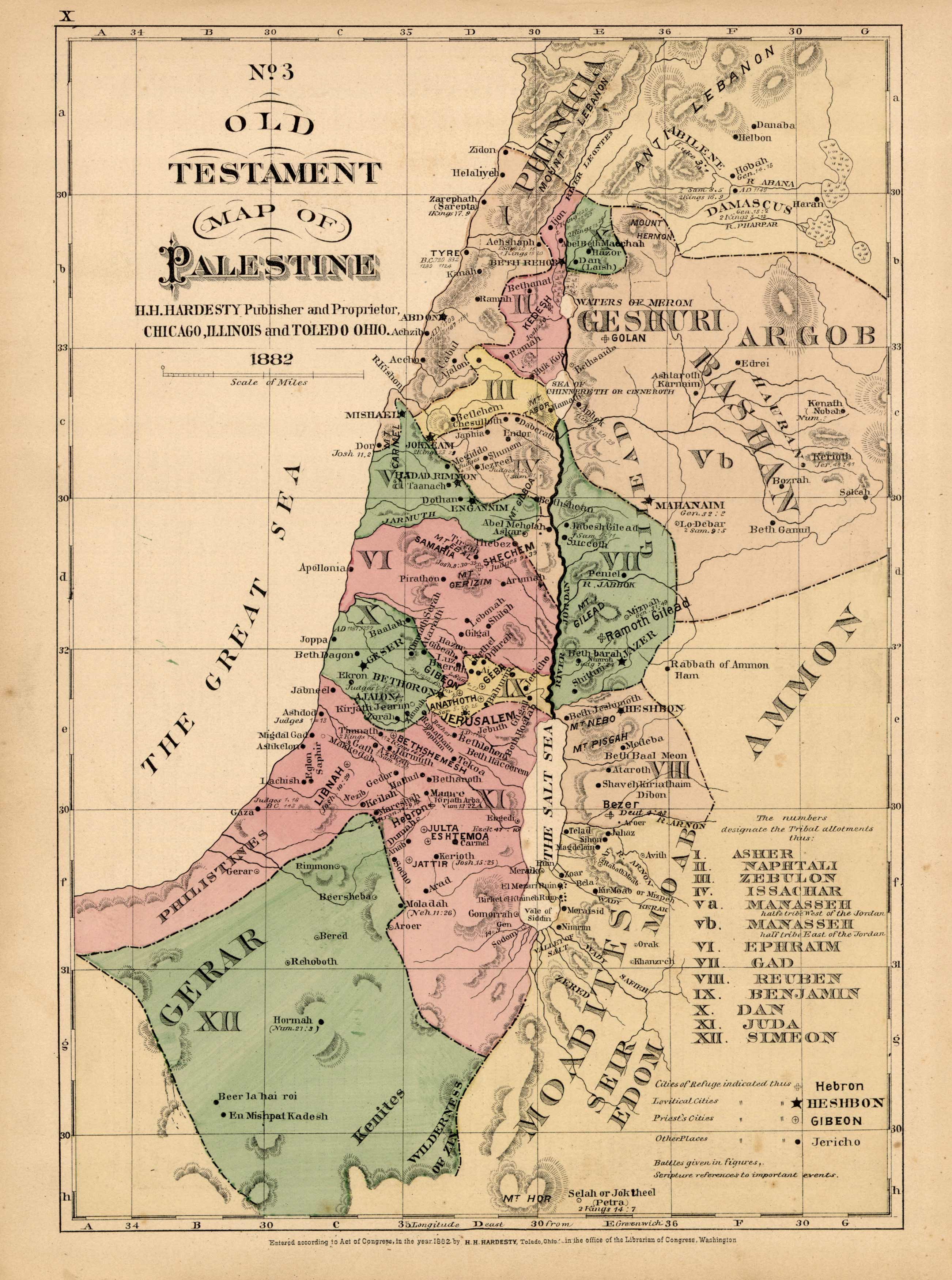 Old Testament Map of Palestine - Art Source International