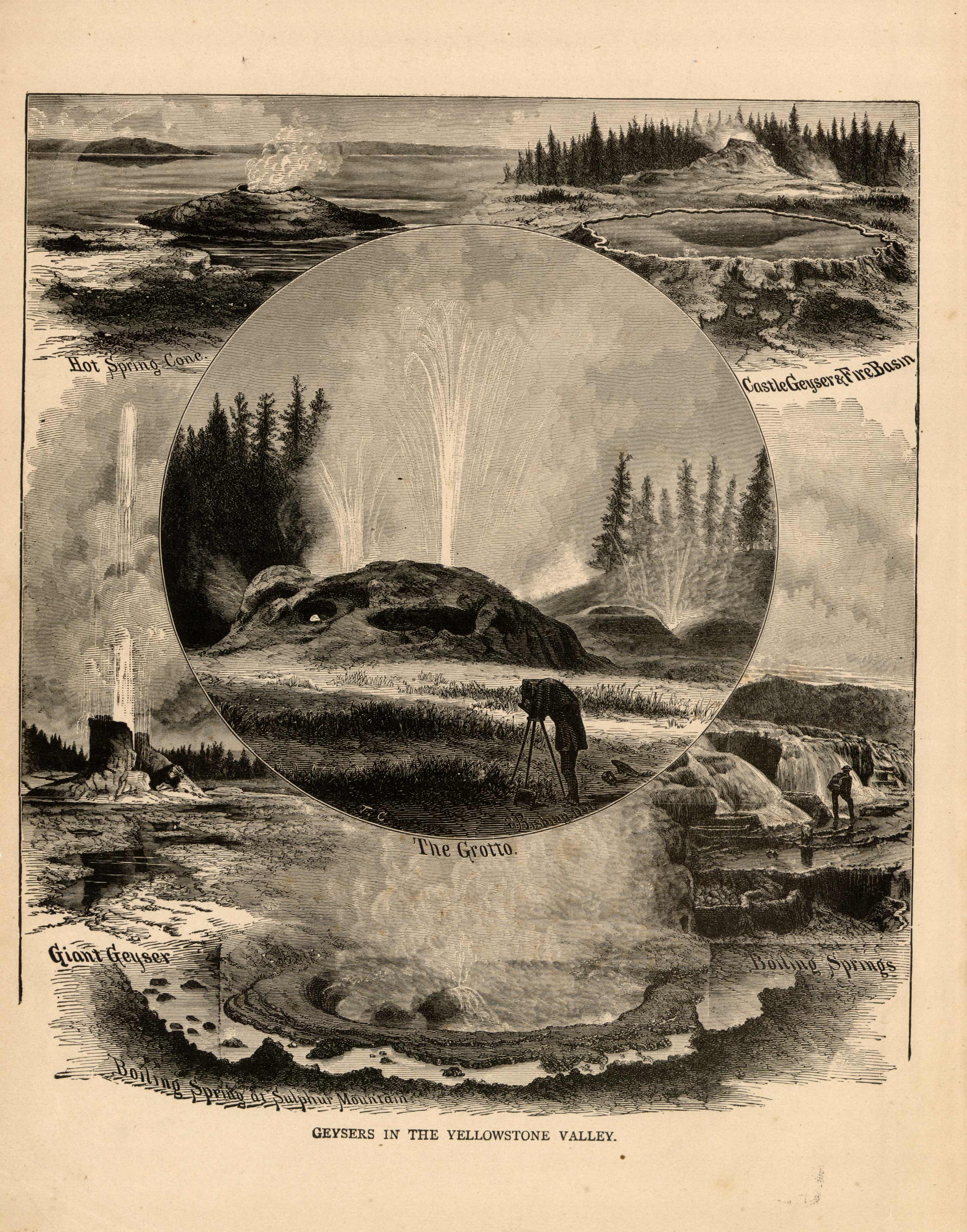 Geysers in the Yellowstone Valley