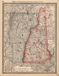 Map of Vermont and New Hampshire