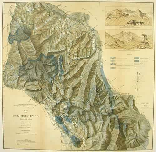 Map of the Elk Mountains Colorado