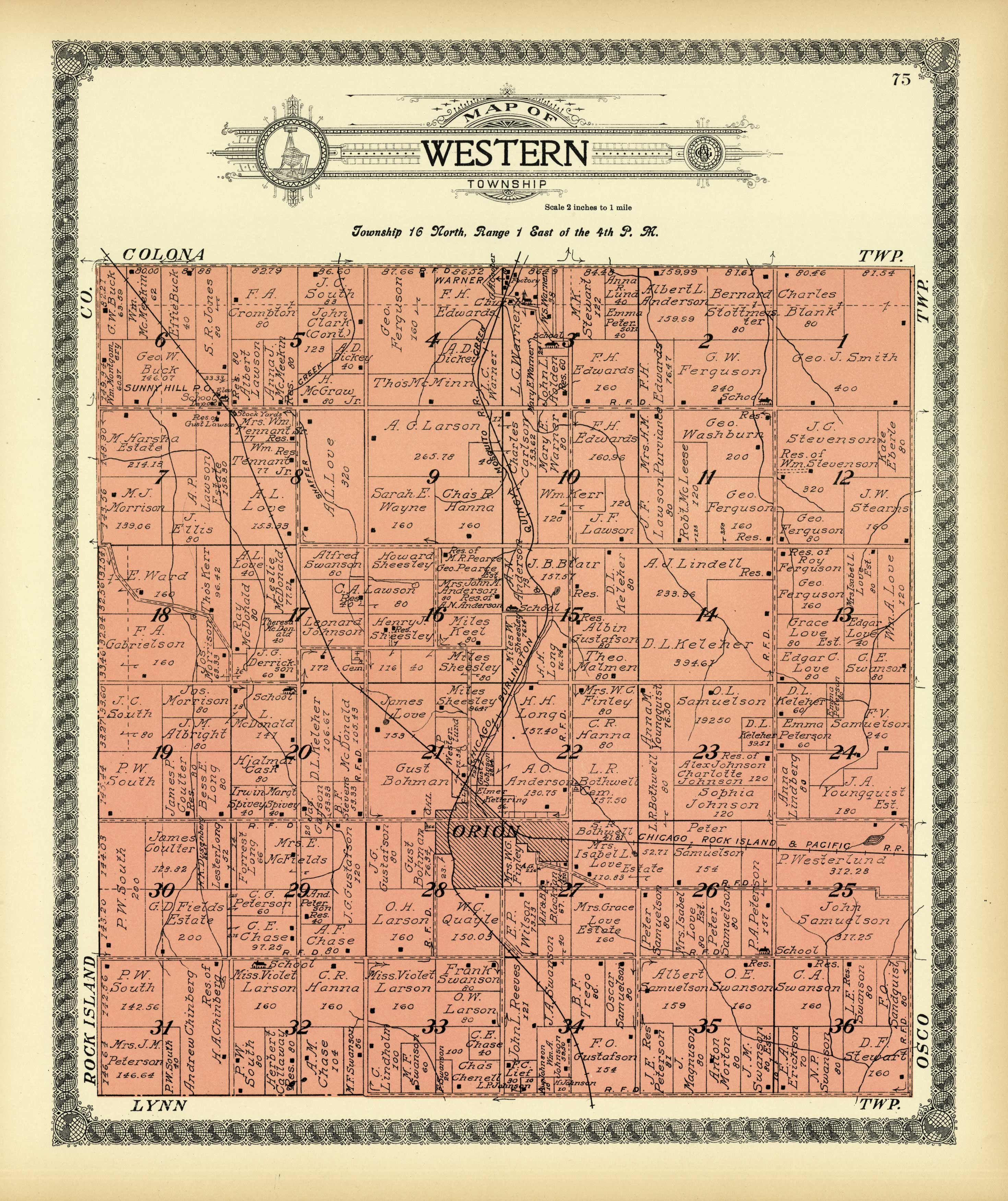 Map of Western Township Map of Western Township