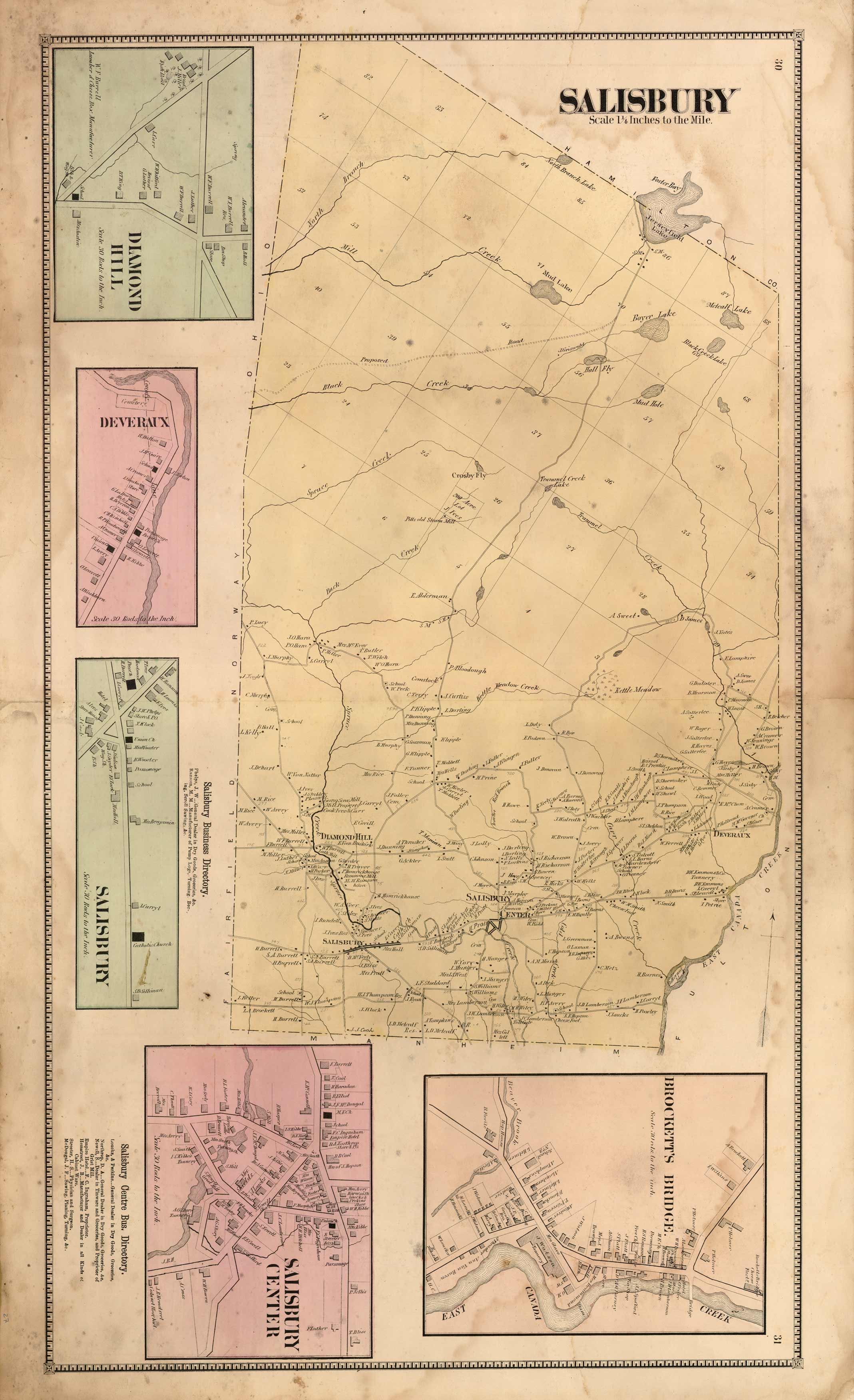 Salisbury - Diamond Hill - Deveraux - Salisbury Center - Brocketts Bridge'
