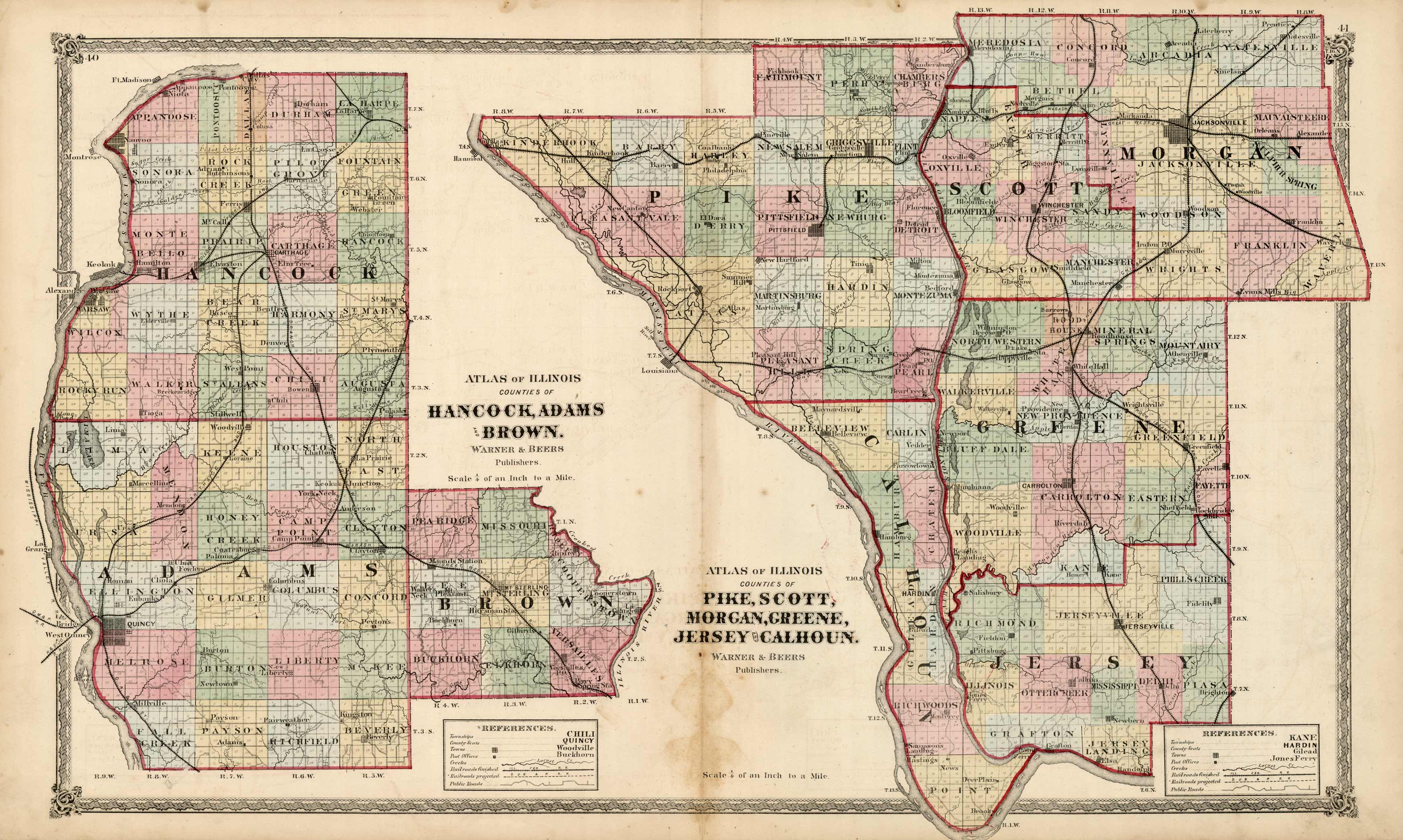 Illinois Counties of Hancock, Adams, Brown, Pike, Scott, Morgan, Green ...