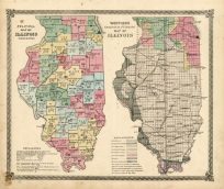 Political Map of Illinois / Worthens Geological and Climate Map of Illinois'