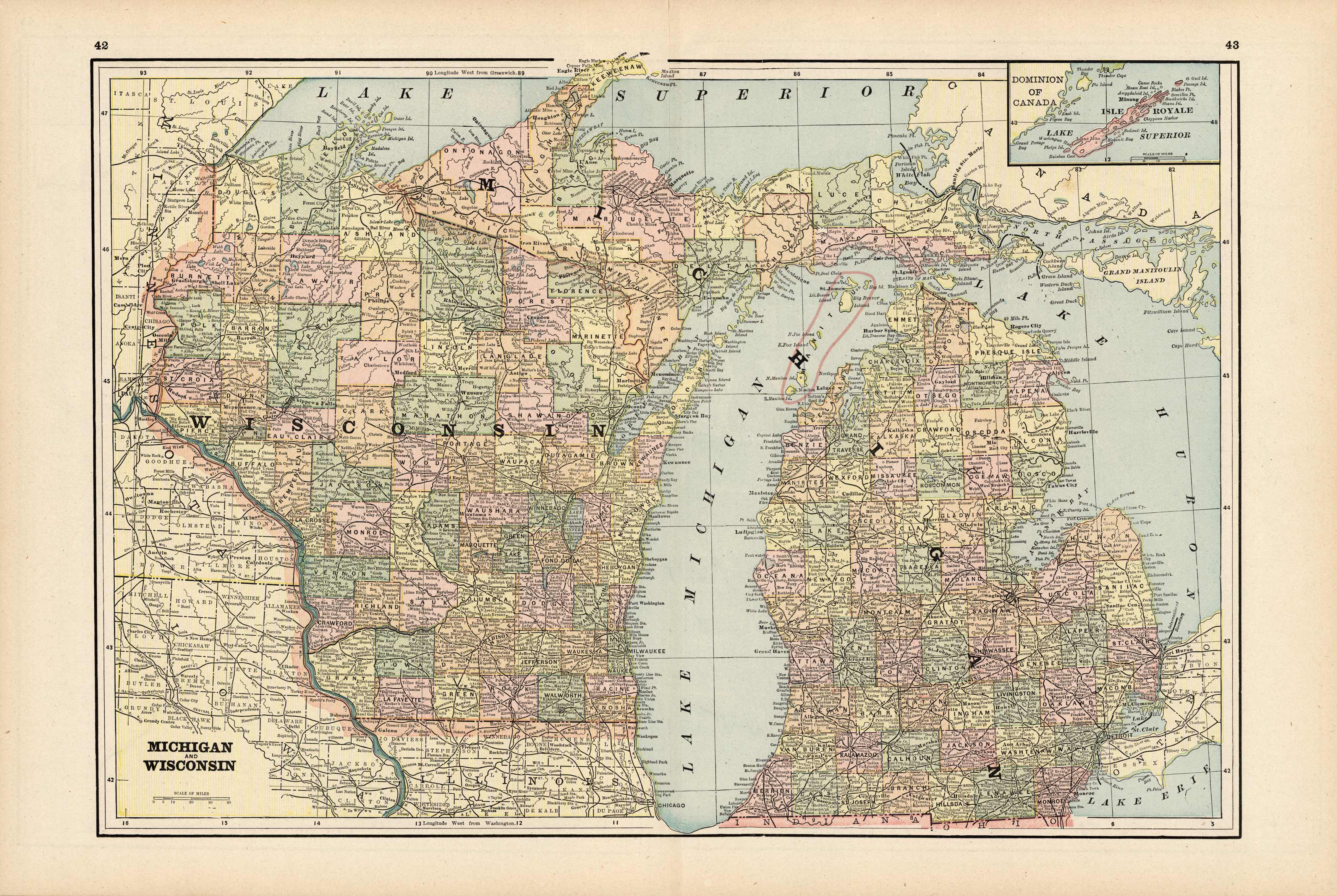 Michigan and Wisconsin