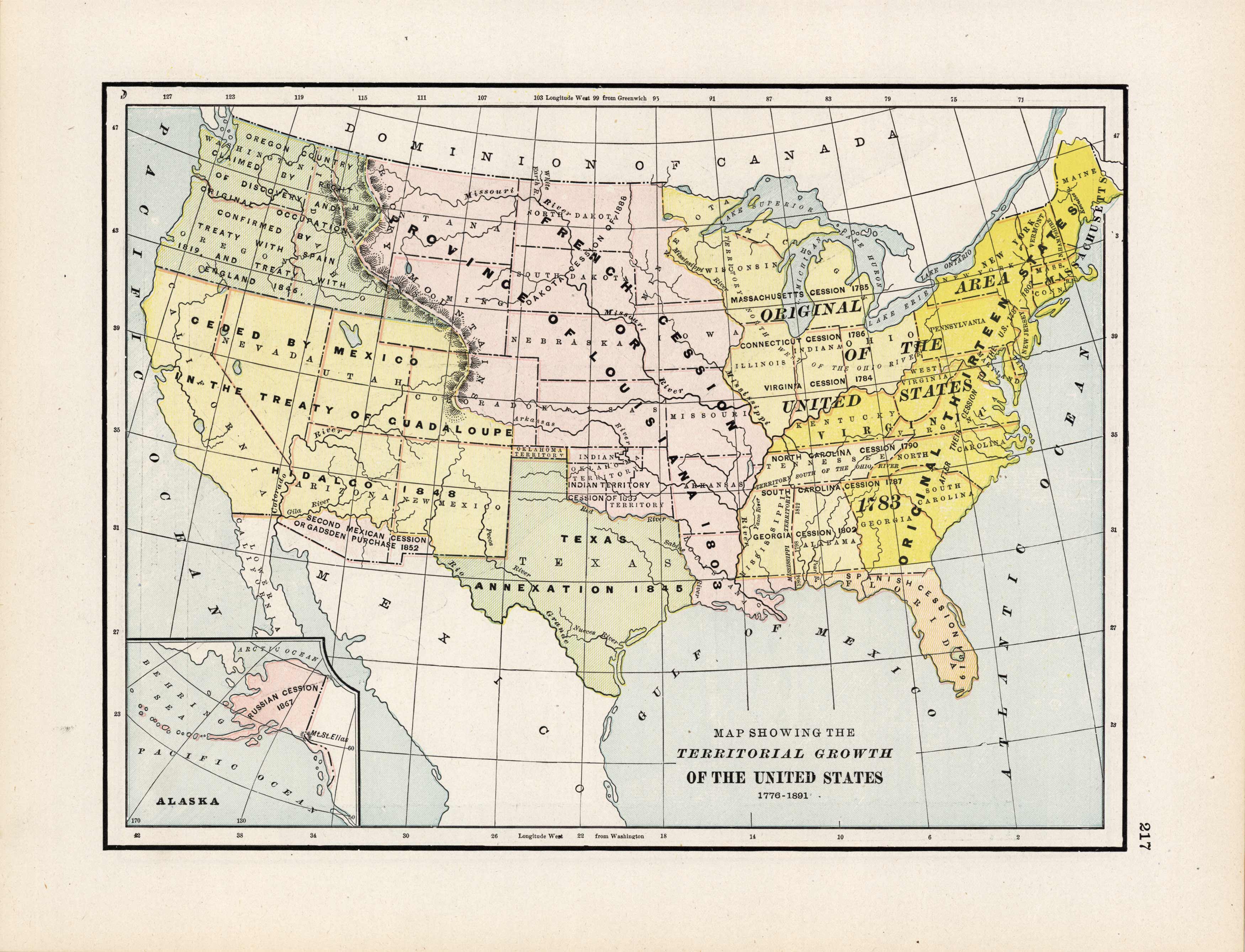 Map Showing the Territorial Growth of the United States