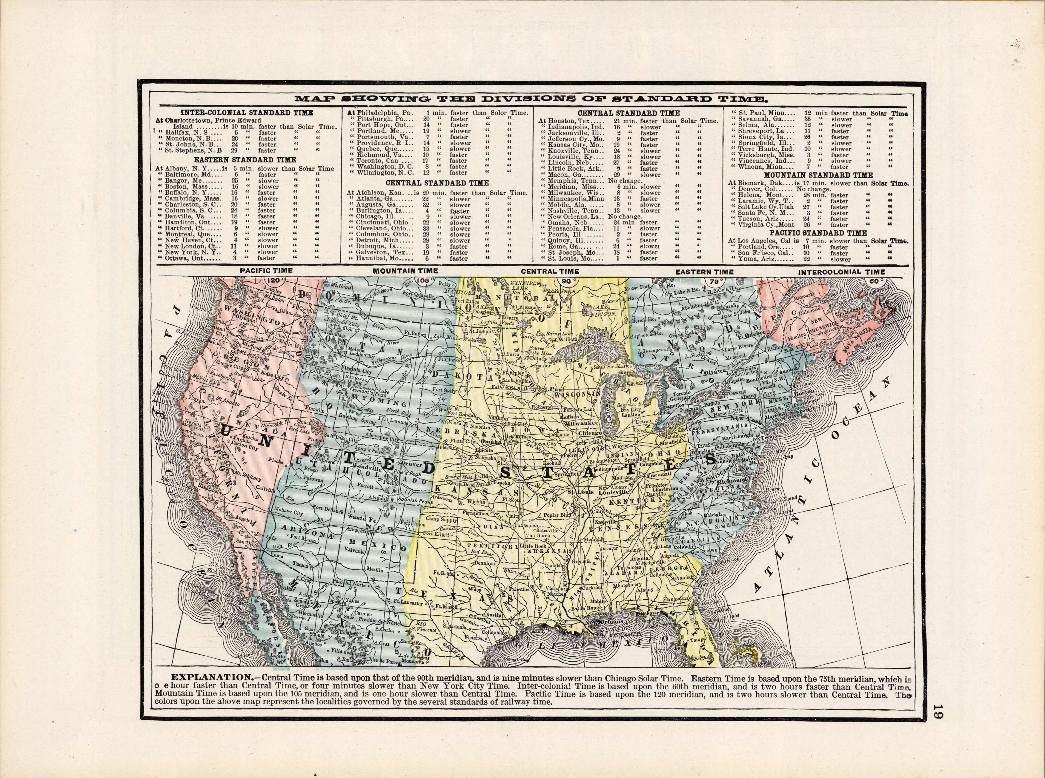 Map Showing the Divisions of Standard Time Map Showing the Divisions of Standard Time