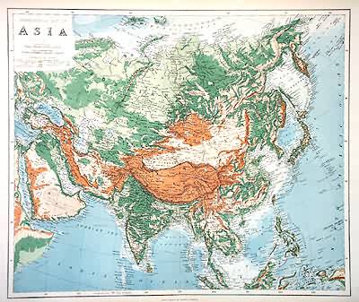 Orographical Map of Asia