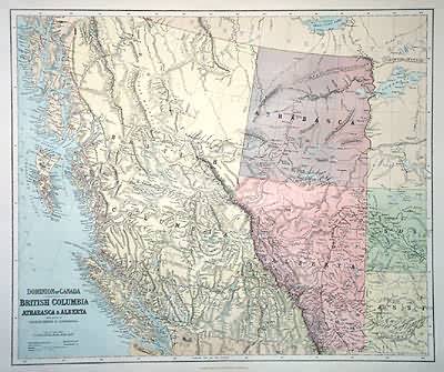 British Columbia, Athabasca And Alberta With Parts Of Saskatchewan And 