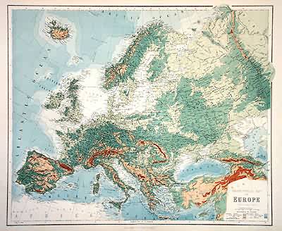 Orographical Map of Europe