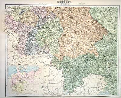 Southwestern Germany and the Tyrol (south sheet)