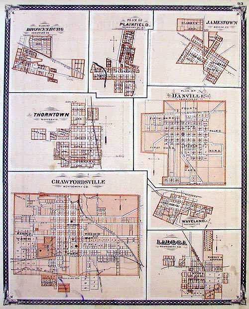 Crawfordsville, Ladoga, Waveland, Danville, Jamestown, Plainfield