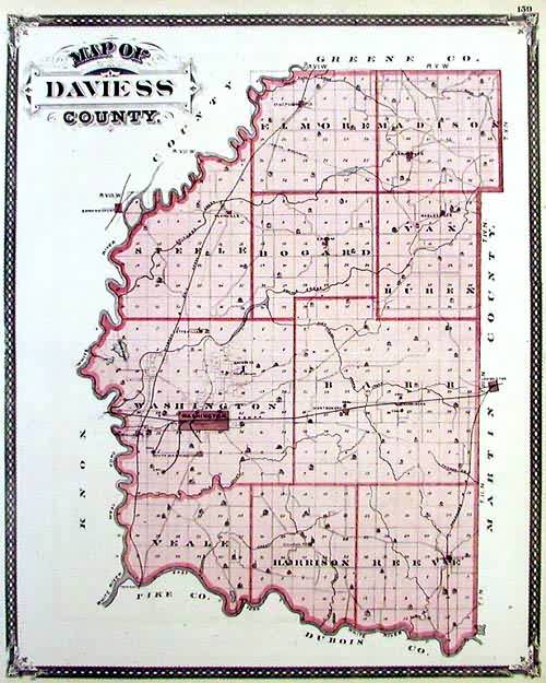 Map of Daviess County, Indiana Art Source International