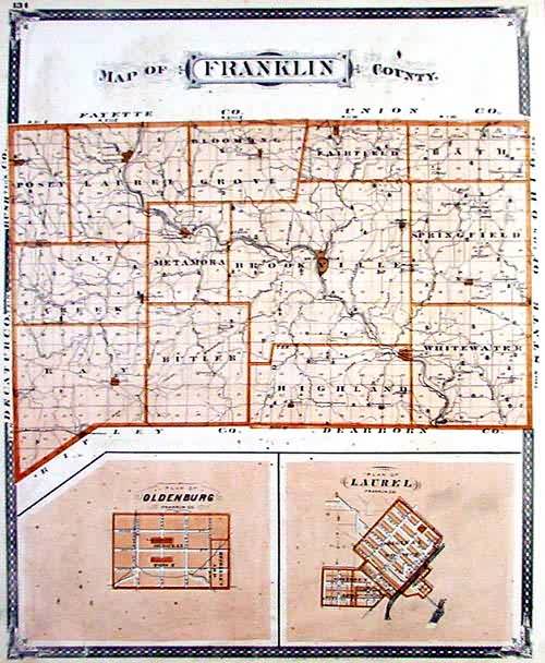 Map of Franklin County, Indiana - Art Source International