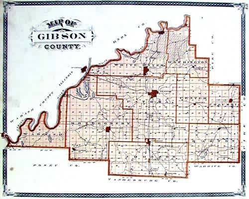 Map of Gibson County