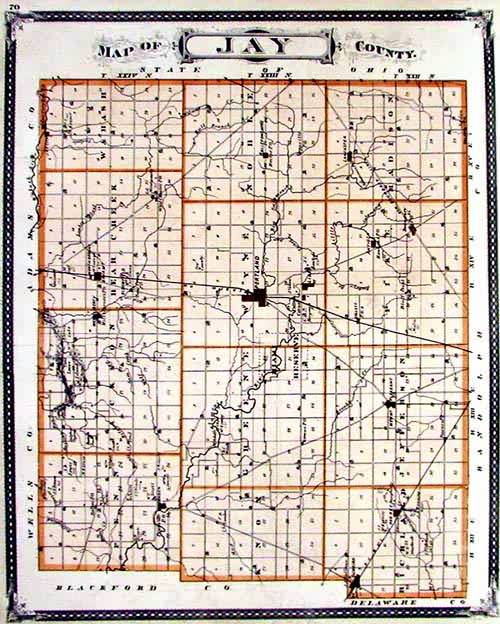 Map of Jay County, Indiana Art Source International