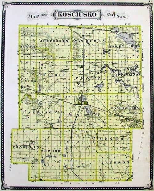 Map of Kosciusko County