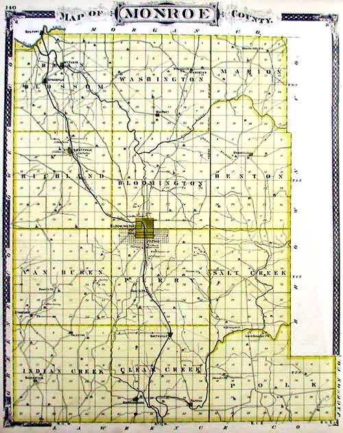 Map of Monroe County, Indiana Art Source International