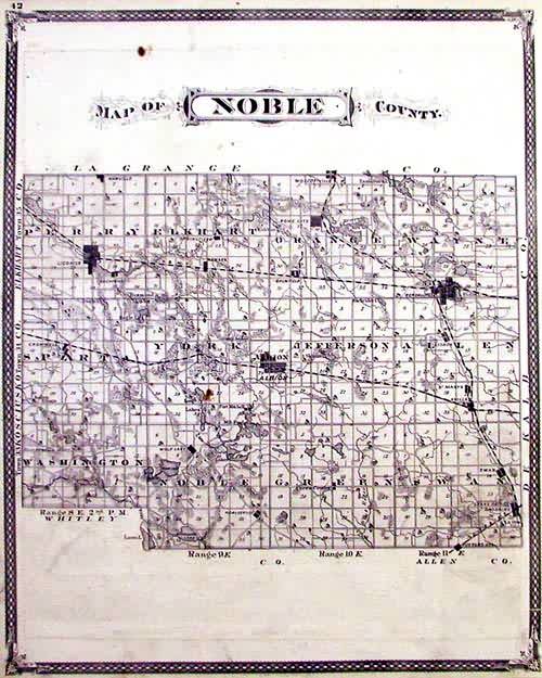 Map of Noble County Map of Noble County