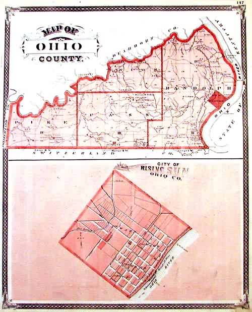 Map of Ohio County Map of Ohio County