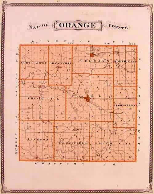 Map Of Orange County Indiana Art Source International 8959