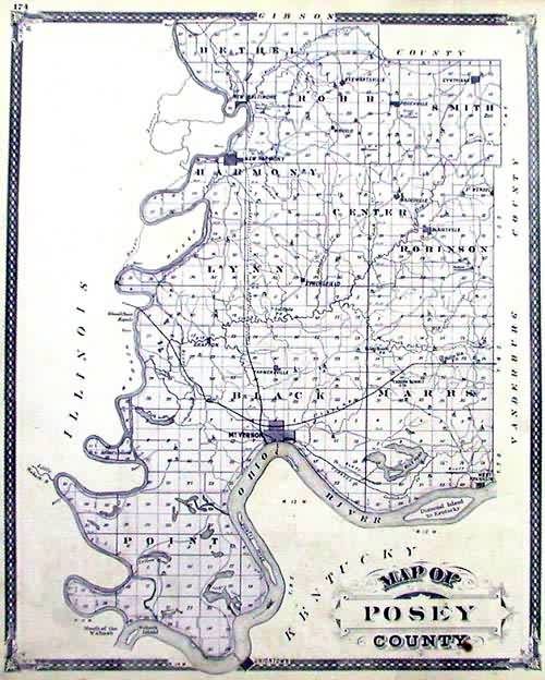 Map of Posey County