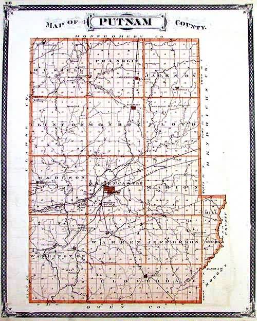 Map of Putnam County, Indiana Art Source International