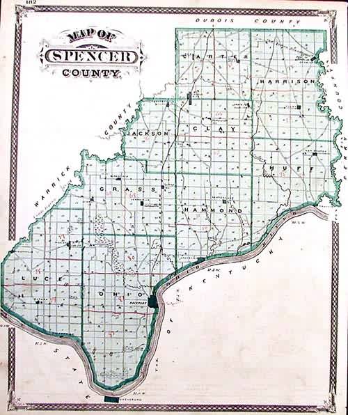 Map of Spencer County, Indiana Art Source International