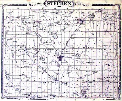 Map of Steuben County, Indiana Art Source International
