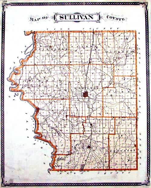 Sullivan County Indiana Map Map Of Sullivan County, Indiana - Art Source International