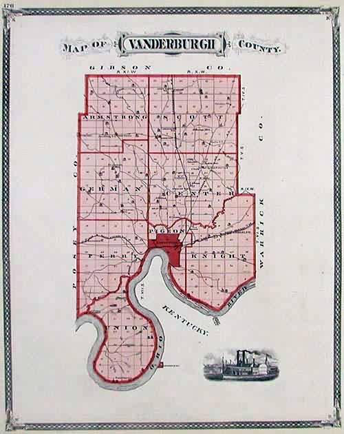 Map of Vanderburgh County, Indiana - Art Source International