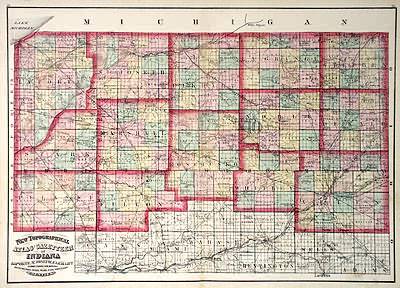 New Topographical Atlas and Gazetteer of Indiana -- Laporte