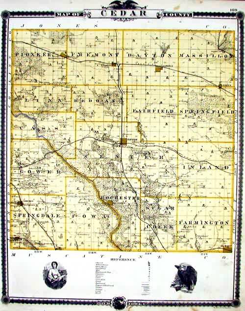 Map of Cedar County Map of Cedar County