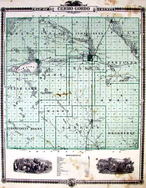 Map of Cerro Gordo County